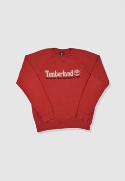 Vintage 90s Timberland Embroidered Logo Sweatshirt in Red