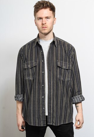 VINTAGE CORDUROY STRIPED CORD SHIRT