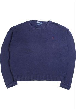 Vintage  Ralph Lauren Jumper / Sweater Knitted Crewneck Navy