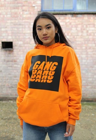 NEW IN - GANG GANG ORANGE HOODIE