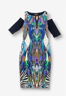 Y2K Ariana Psychedelic Patterned Bodycon Dress S BV21768
