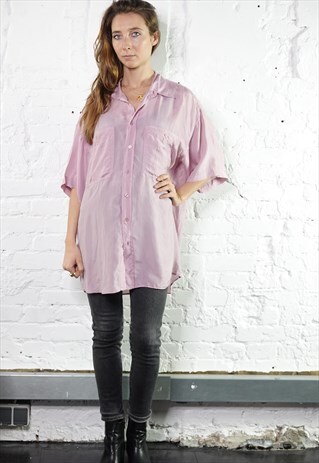 VINTAGE LOOSE SHIRT PURPLE OVERSIZE WOMEN