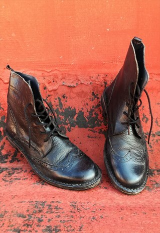 VINTAGE BOHEMIEN BROGUE ANKLE BOOTS