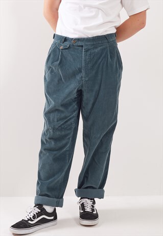VINTAGE LOOSE LEG CORDUROY TROUSERS