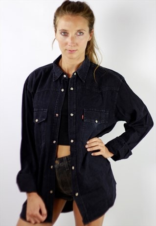 VINTAGE LEVIS DENIM SHIRT GREY