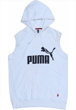 Puma 90's Vest Sleeveless Spellout Gilet Medium White