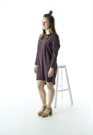 FLORAL LONG SLEEVE DRESS / ABSTRACT SHIFT DRESS