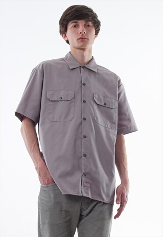VINTAGE DICKIES WORKWEAR 90S GREY SHORT SLEEVE