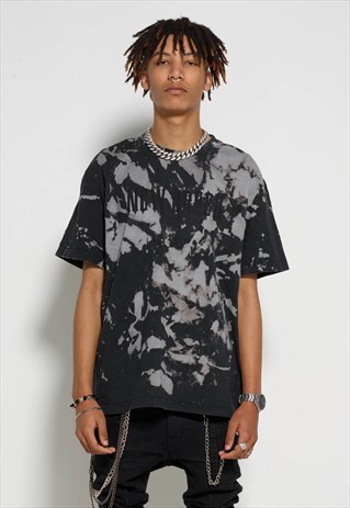 VINTAGE BLACK TIE DYE GOTHIC CORE T-SHIRT