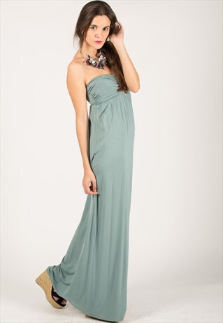 BOOBTUBE JERSEY MAXI DRESS (GREEN)