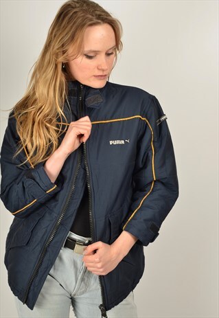 VINTAGE PUMA PADDED JACKET BLUE