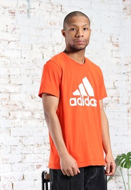 Vintage Adidas Big Logo T-Shirt Orange 