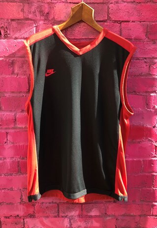 VINTAGE NIKE RED/BLACK REVERSIBLE BASKETBALL SHIRT
