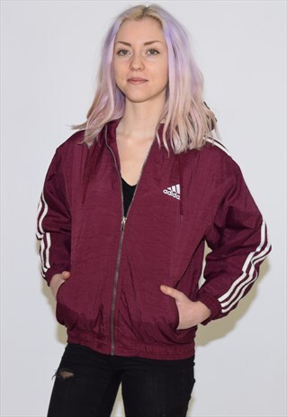 VINTAGE 90S MAROON ADIDAS PARKA JACKET