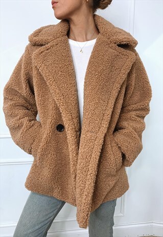 NOELLE TEDDY COAT - CAMEL