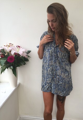 CRAZY PATTERN OVERSIZED UNISEX RETRO VINTAGE FESTIVAL SHIRT