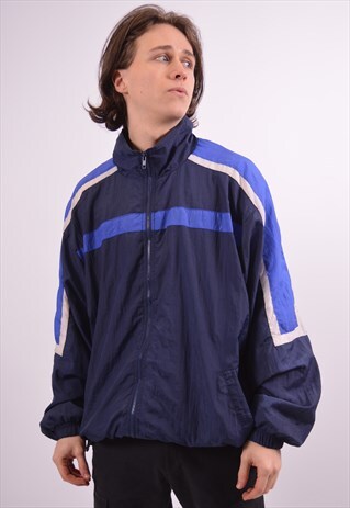 VINTAGE TRACKSUIT TOP JACKET BLUE