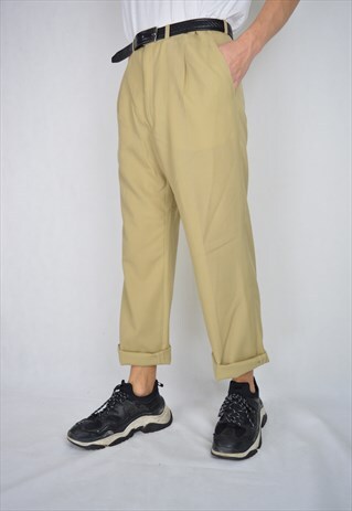 VINTAGE BROWN CLASSIC STRAIGHT TROUSERS