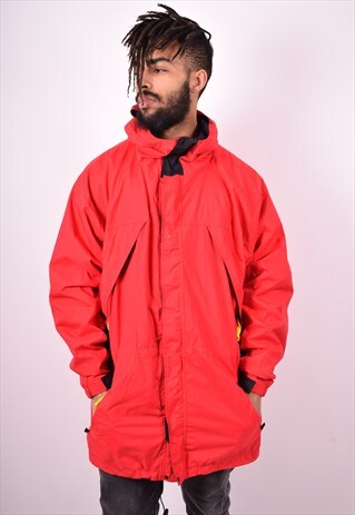MARLBORO MENS VINTAGE RAIN JACKET XL RED 90S