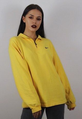 VINTAGE YELLOW NIKE ZIP UP JUMPER