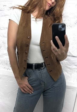 Suede Boho Vest - M