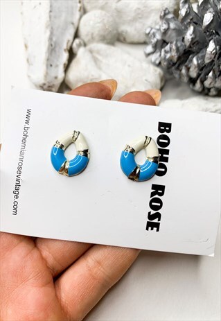 1980'S TURQUOISE LOOP STUDS