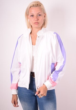 WOMENS VINTAGE JACKET MEDIUM WHITE 90S
