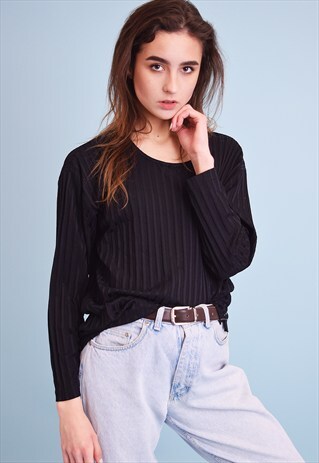 90'S RETRO GRUNGE STRIPED OVERSIZED BLOUSE TOP