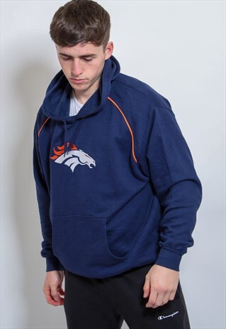 VINTAGE HORSE HOODIE IN BLUE MEDIUM