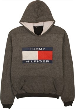 Vintage 90's Tommy Hilfiger Hoodie Spellout Pullover Grey