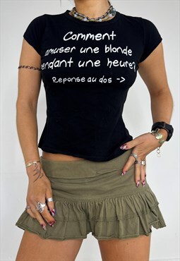 Vintage Y2k Top Slogan Tshirt French Baby Tee 90s