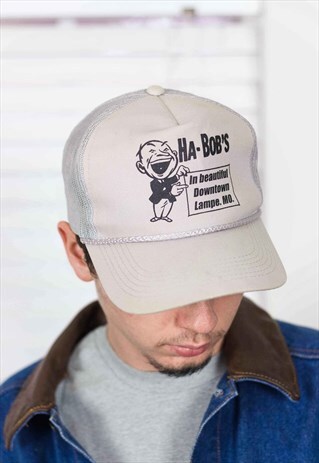 VINTAGE HA-BOB'S TRUCKER CAP LOGO 90S ONE SIZE 2.6