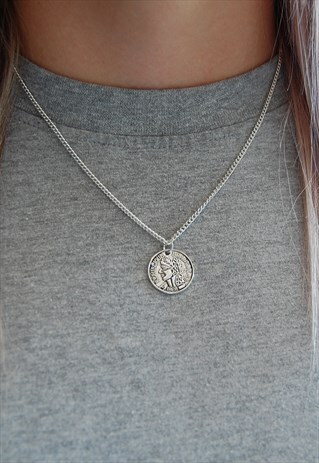 18" SILVER FRANC COIN NECKLACE
