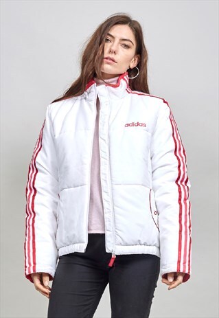 VINTAGE 90'S WHITE OVERSIZED ADIDAS PUFFER JACKET