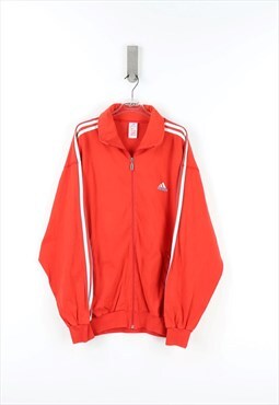 Adidas Vintage 90's Zip Sweatshirt in Red  - XXL