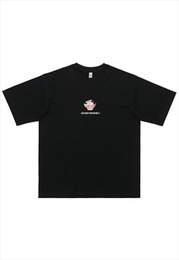 Angel devil t-shirt little heart tee retro grunge top black