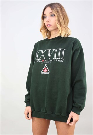 VINTAGE RETRO OVERSIZED GREEN SWEATSHIRT