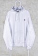 Vintage White Champion Hoodie Large