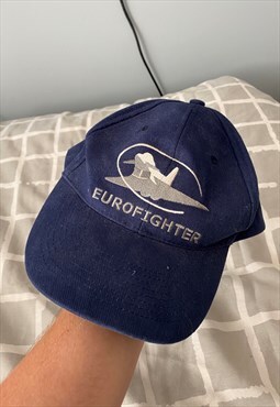Vintage Eurofighter jet military navy blue cap 