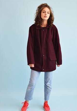 90'S RETRO MINIMALIST WOOLLEN PARKA COAT