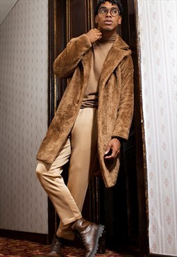 Camel Teddy Coat - Winter Teddy Coat,Outwear,Minimalist