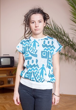 VINTAGE 90S TRIBAL SLEEVELESS KNIT