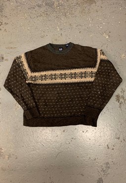 Vintage GAP Knitted Jumper Patterned Chunky Sweater