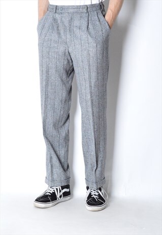 VINTAGE 60S GREY STRIPED PANTS