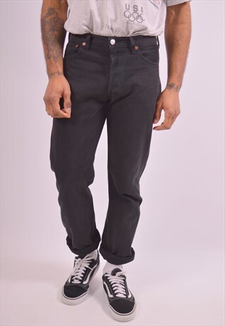 LEVI'S 501 MENS VINTAGE JEANS W30 L34 BLACK 90S
