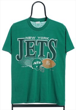 Vintage Logo 7 90s NFL New York Jets Green Sports TShirt