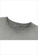 LONG SLEEVE CROP TOP OIL WASH GRUNGE TOP IN GREY