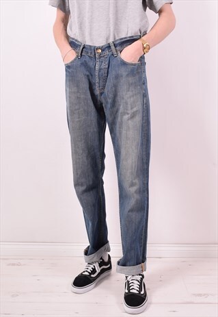 CARHARTT MENS VINTAGE JEANS W34 L33 BLUE 90S