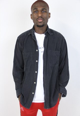 VINTAGE 90'S DARK GREY CORD SHIRT