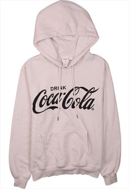 Vintage 90's Coca Cola Hoodie Pullover Spellout Beige Cream